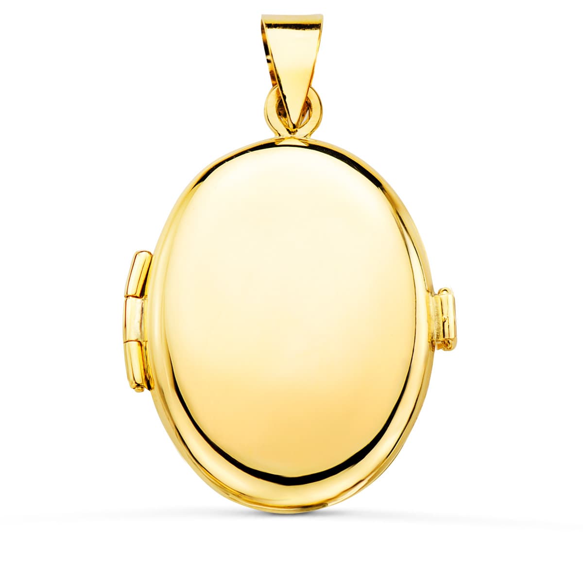 Suport Fotografie Oval Smooth Aur Galben 18K Charm Looker 25X20 mm