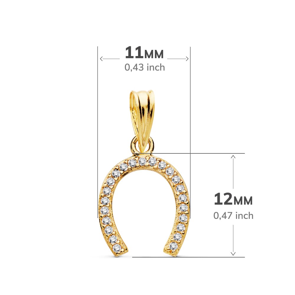 Pendentif Fer à Cheval Or Jaune 18K 12X11 mm