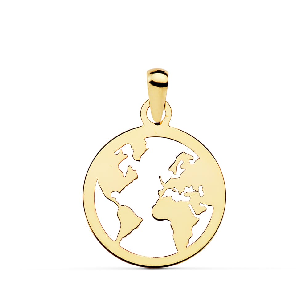Pandantiv Harta Lumii Deschise din Aur Galben de 18K 15 mm