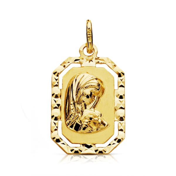 18K Médaille Vierge Fille 20X12MM