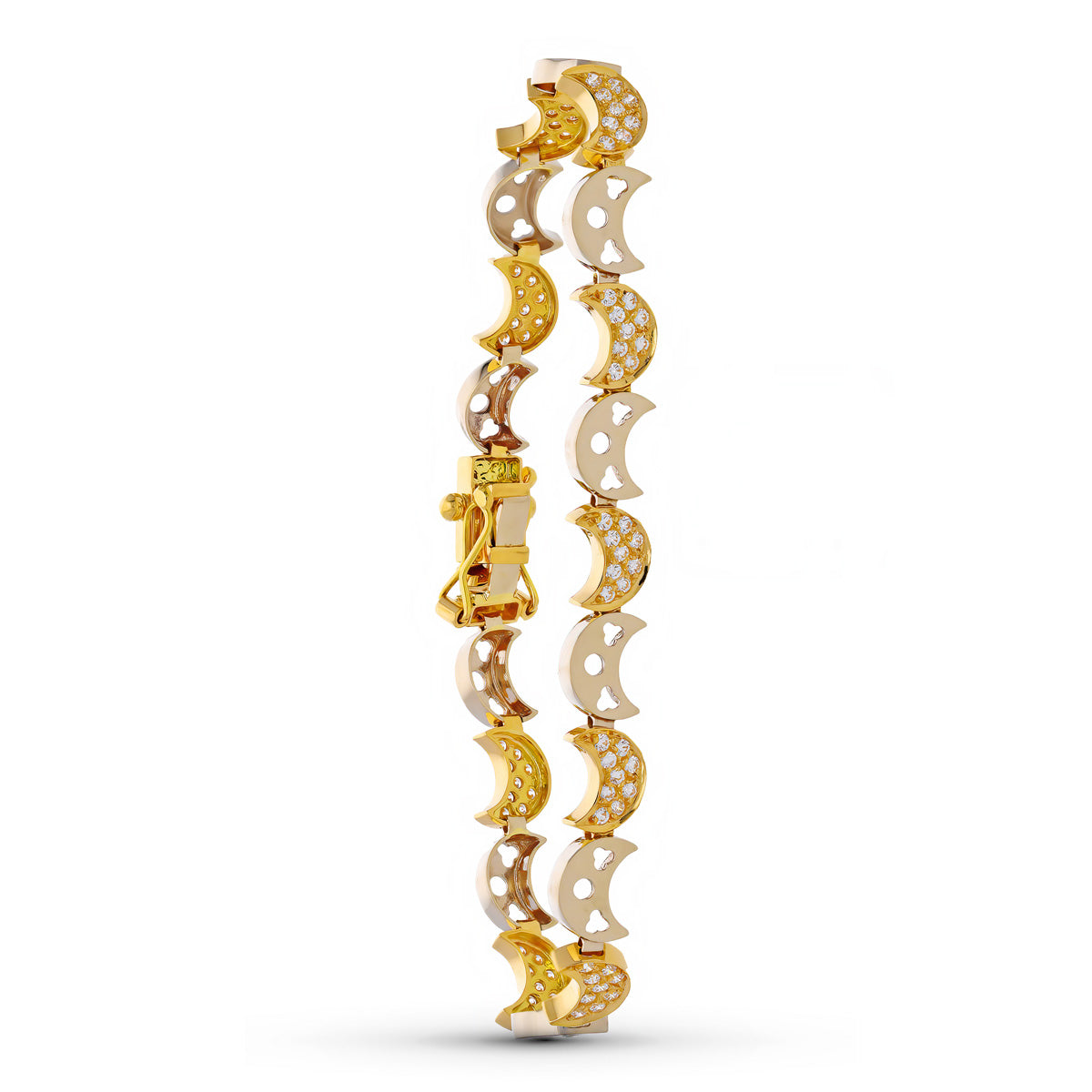 18K ゴールド ツートーン ジルコン ブレスレット