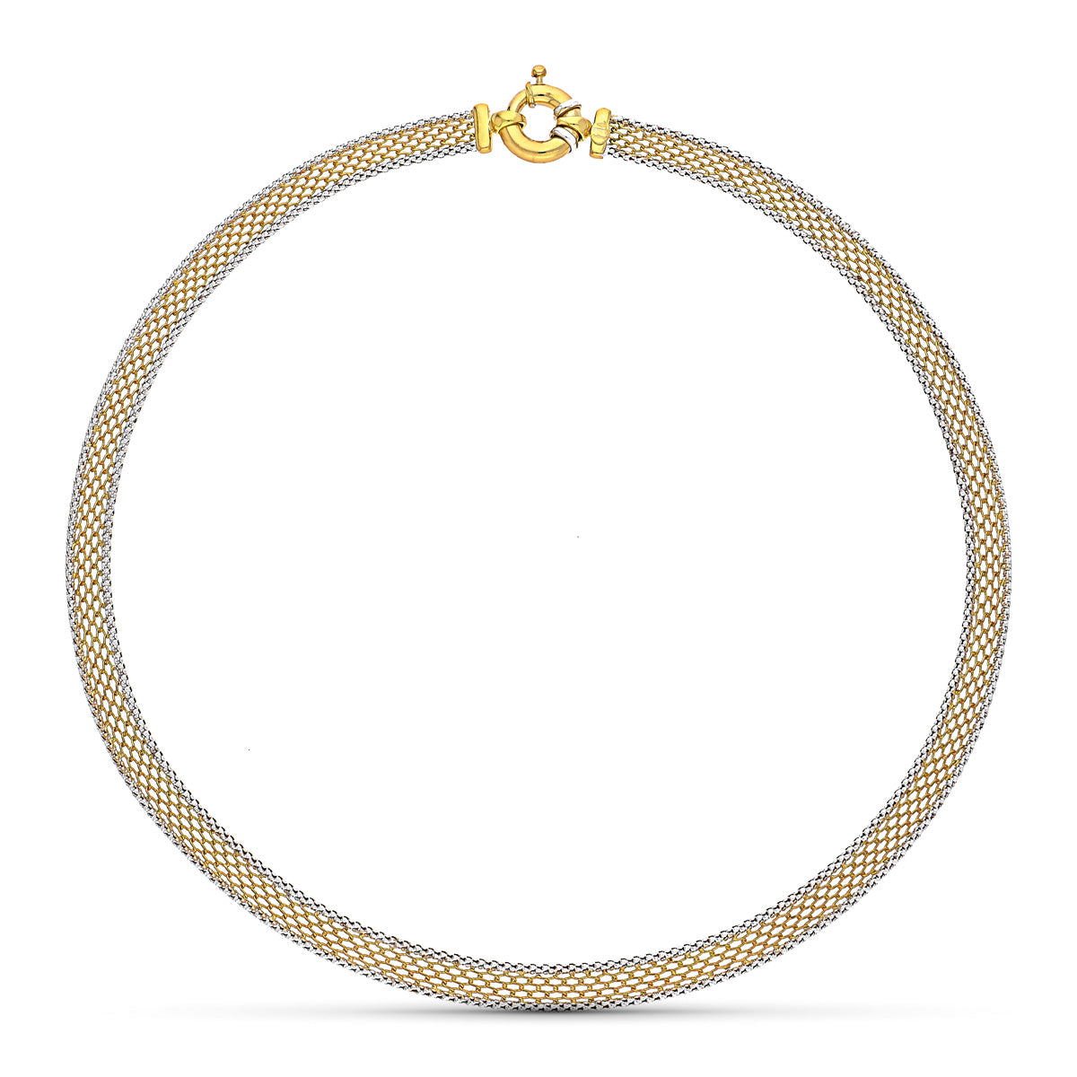 Colar em ouro bicolor 18K 43 cm