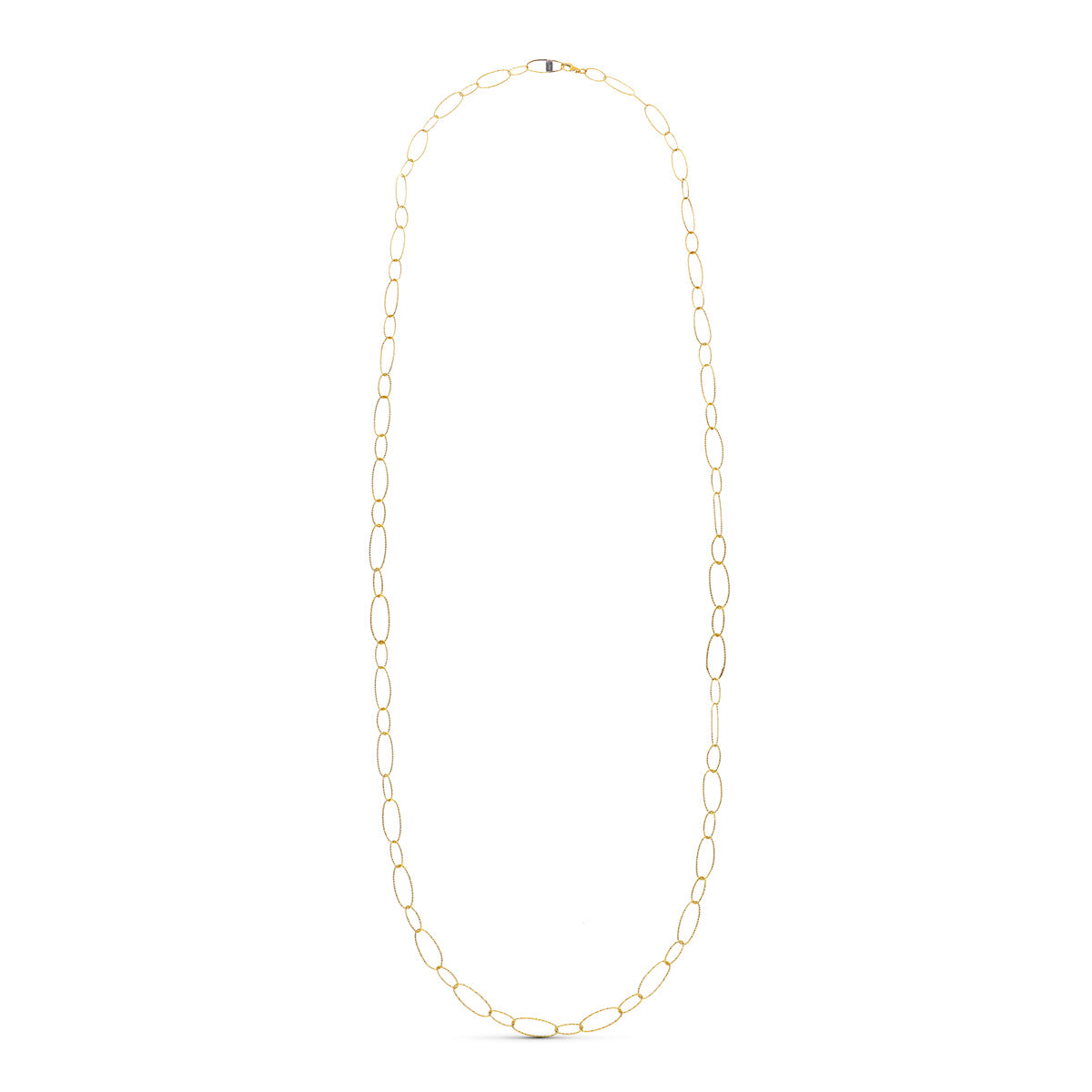 18K gult guld Diamond Link halsband 80 Cm