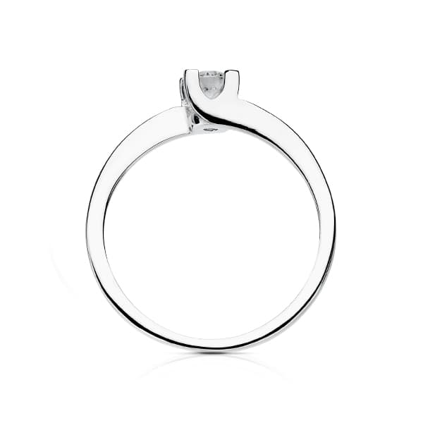 18K Natural Diamond White Gold Solitaire 0.20 Ct