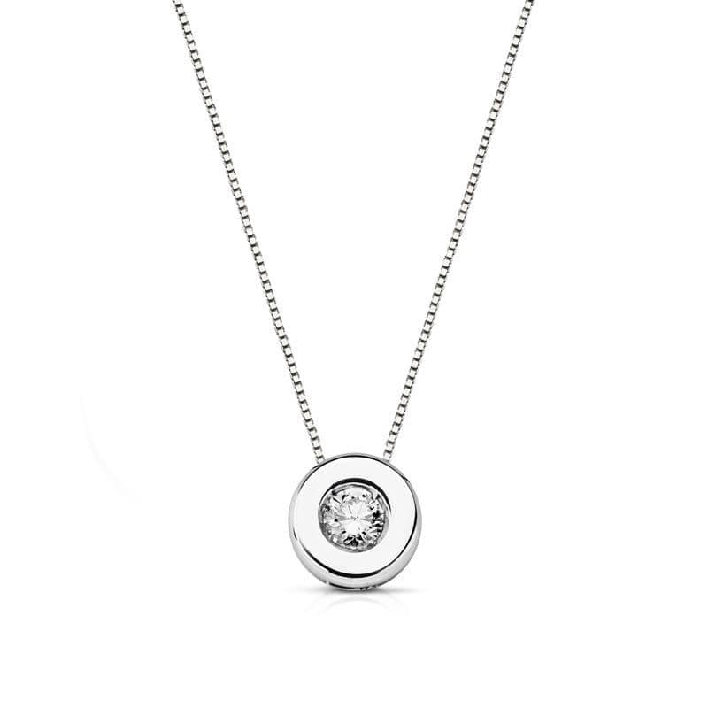 Hänge i 18K vitguld diamant 6,5 MM 0,110 Qts H-si