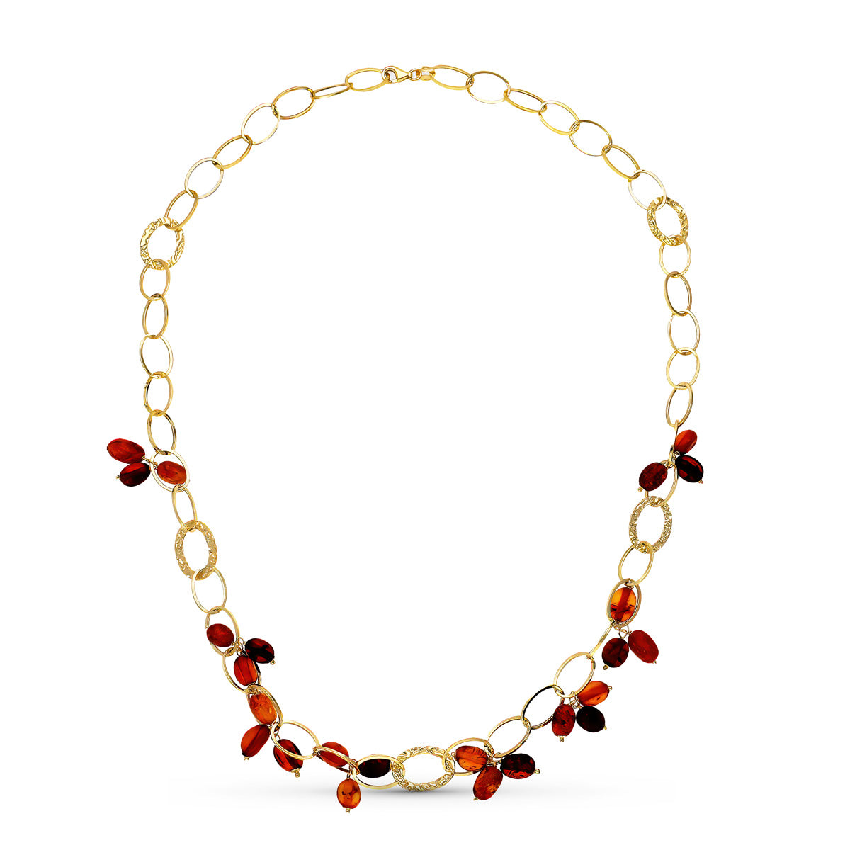 18K Collier Or Jaune Pierres Couleur