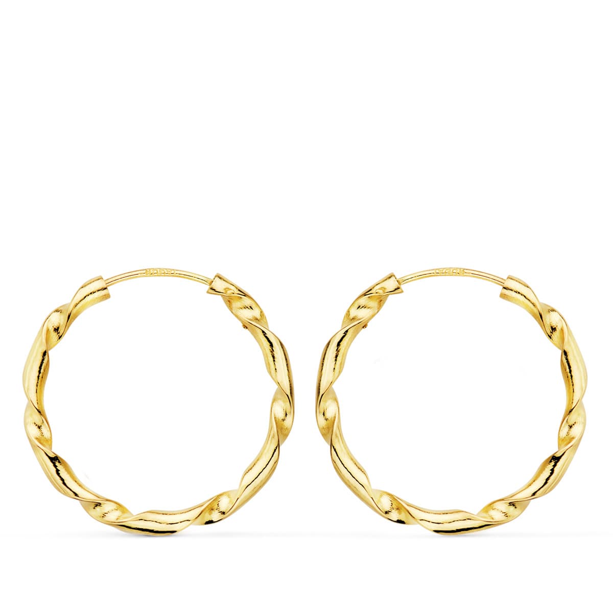 18K Créoles Torsadées 20 X 2 mm