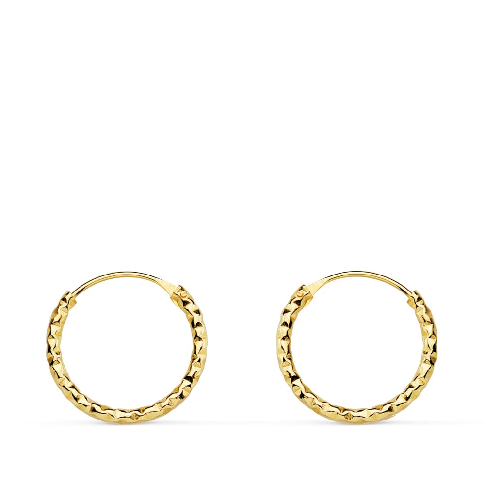 18 K sárga arany fonott karika fülbevaló 13 x 1,30 mm