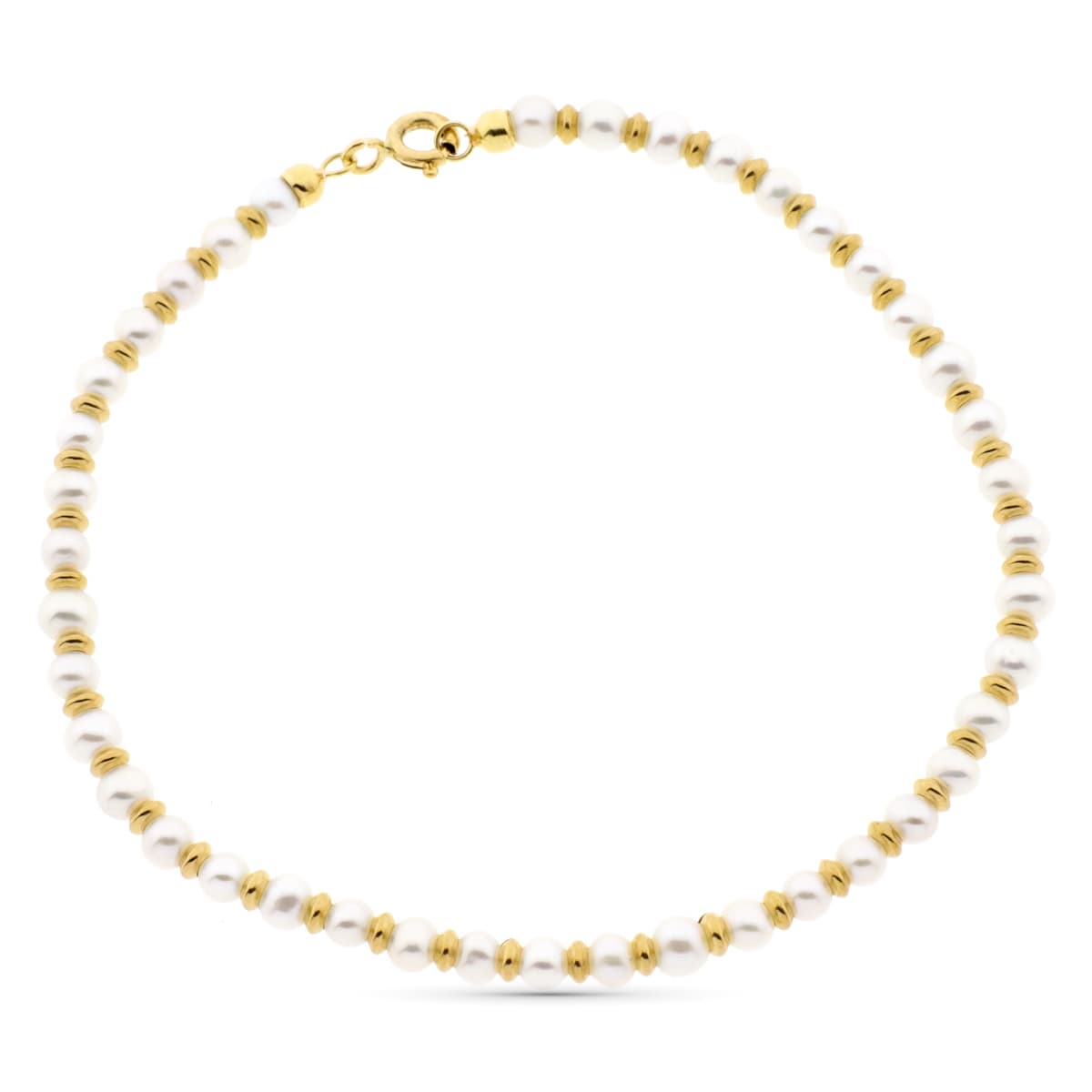 18K イエロー ゴールド ブレスレット パール 3 mm 19 Cm