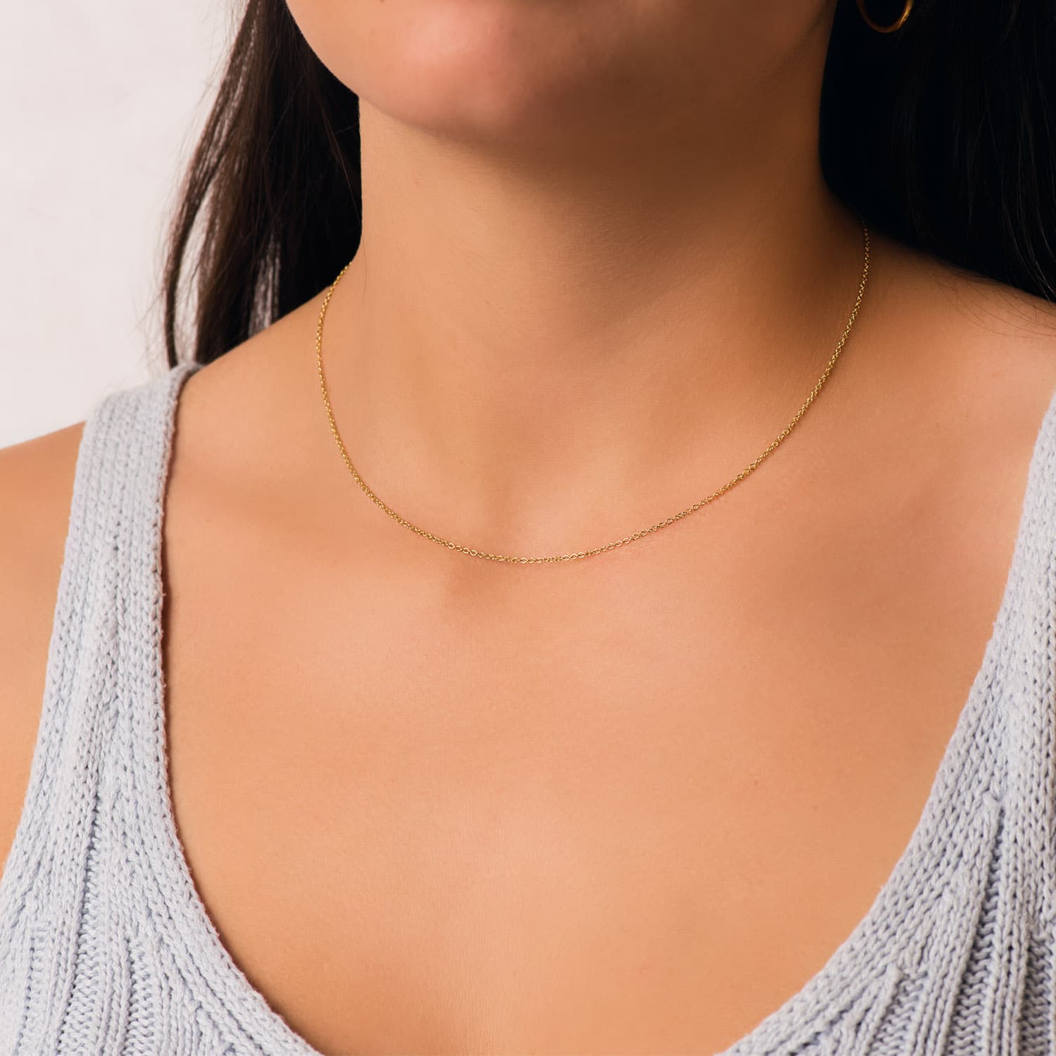 18K geelgouden ketting, massief Rolo Breedte: 1,2 mm Lengte: 40 cm