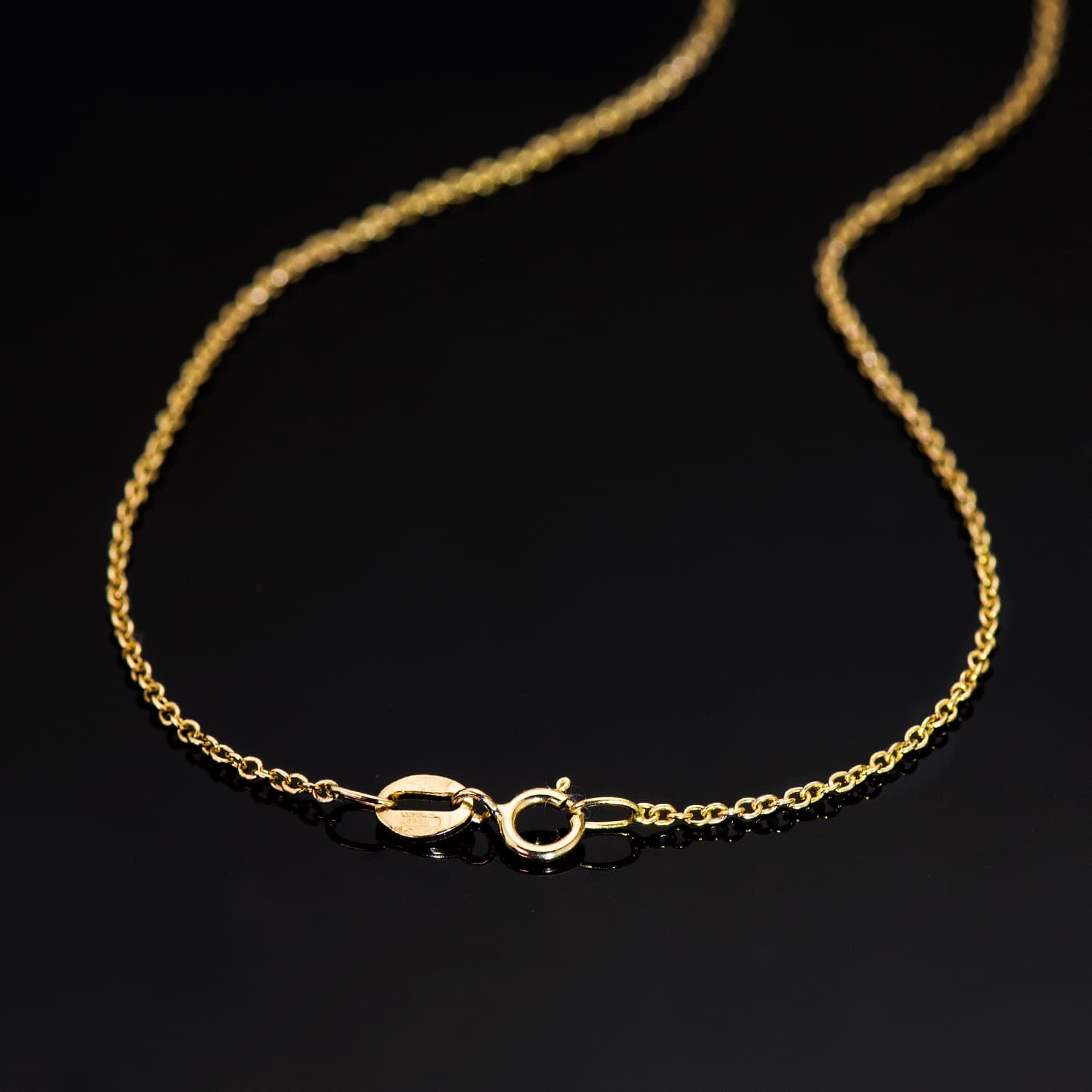 Massive Jaseron-Kette aus 18 Karat, 1,2 mm, 50 cm