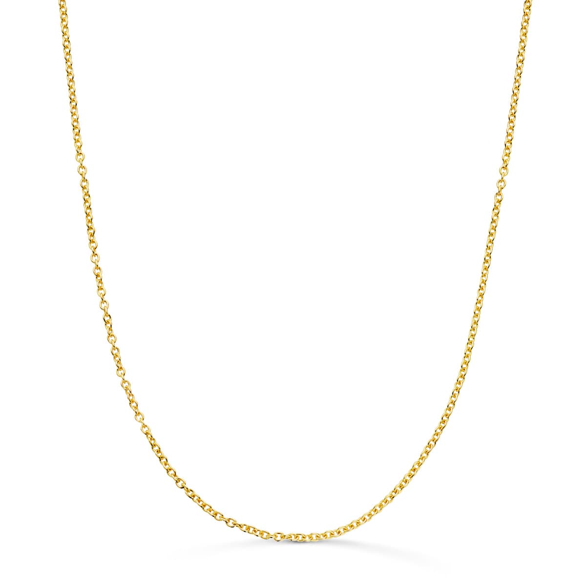 18K geelgouden ketting, massief Rolo Breedte: 1,5 mm Lengte: 45 cm