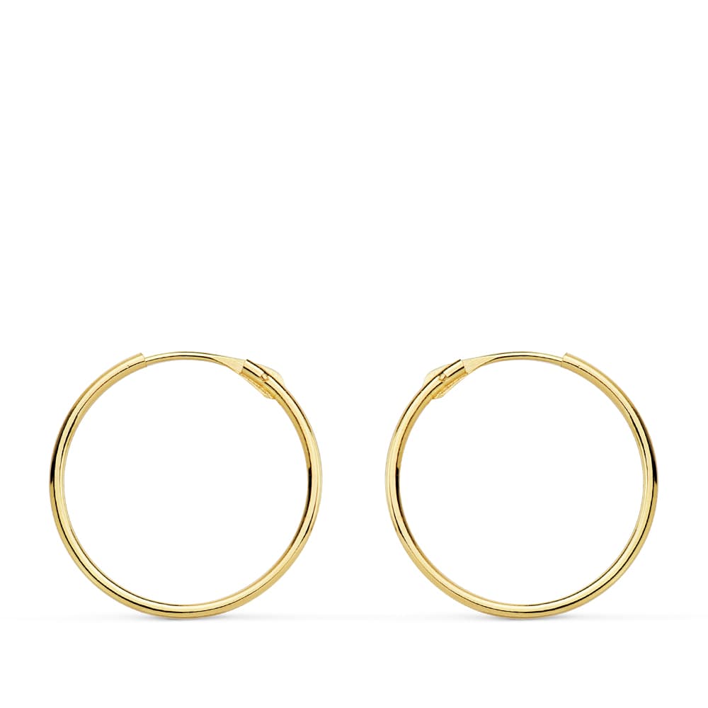 18K gult gull ringer hulrør 16X08 mm