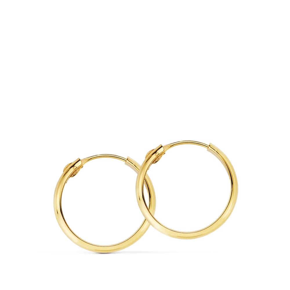 Lette halvbøyler i 18K gult gull 16X3 mm