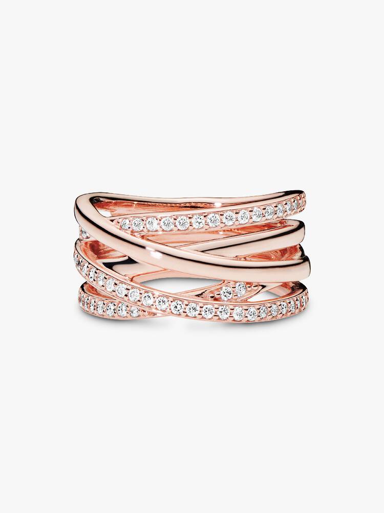 Funkelnder Ring und polierte Linien – Roségold | Pandora