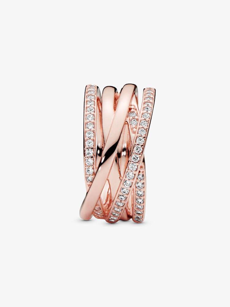 Funkelnder Ring und polierte Linien – Roségold | Pandora