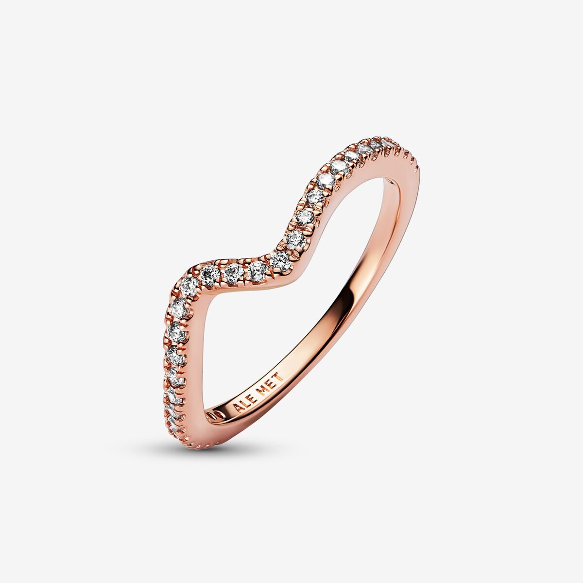 Sparkling wave - Pink gold - Pandora ring