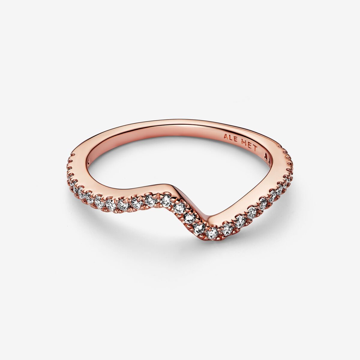 Sparkling wave - Pink gold - Pandora ring