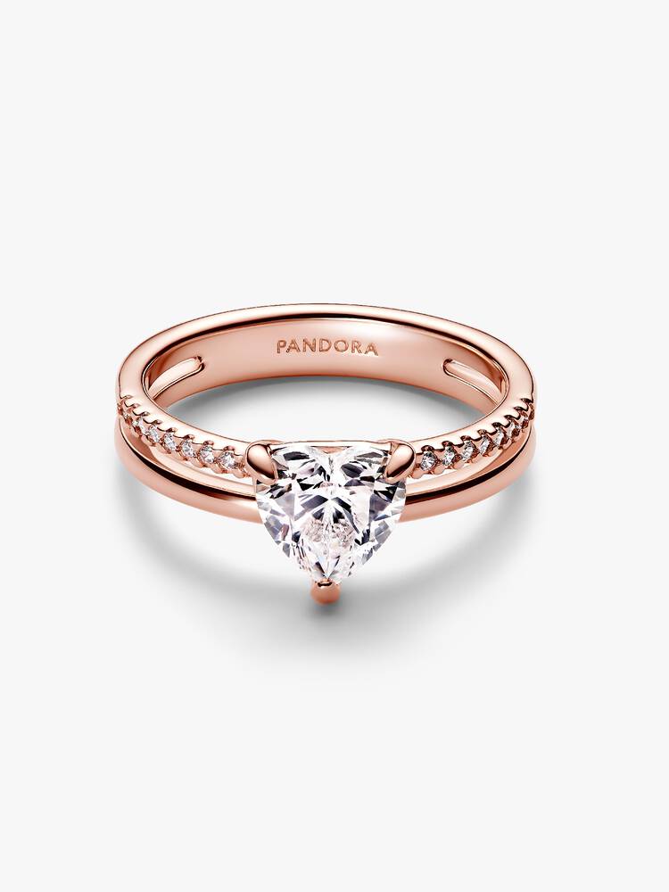 Dobbelt Ring Hjertering - Rose guld | Pandora