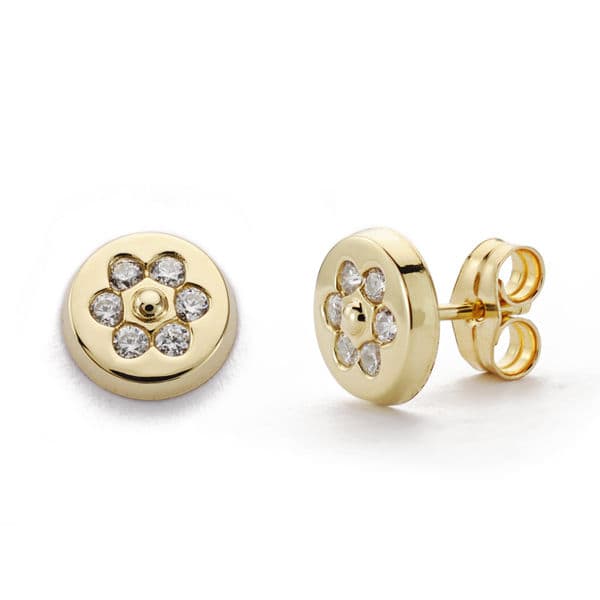 Pendientes Oro Amarillo 9K Cierre Mariposa Redondo 8mm