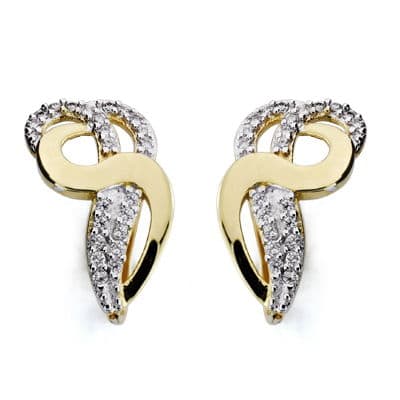 Brincos em ouro bicolor 18K com fecho catalão