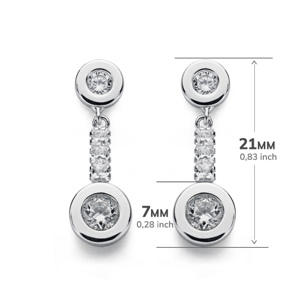 18K White Gold Kitten Stud Earrings with Butterfly Stud Clasp