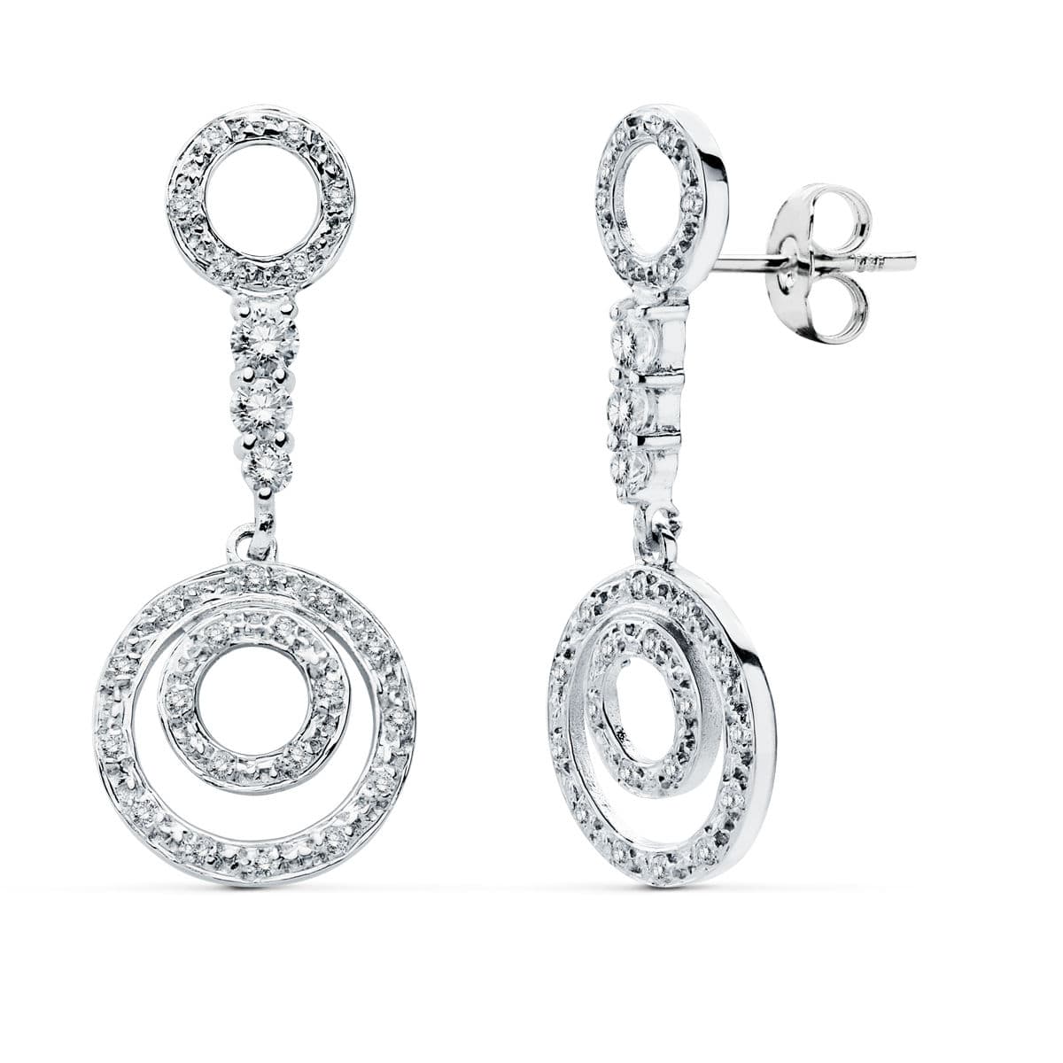 18K White Gold Butterfly Stroller Clasp Earrings