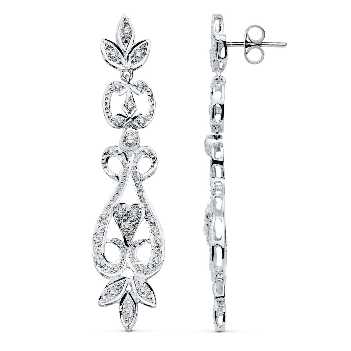 Pendientes de Oro Blanco de 18K
