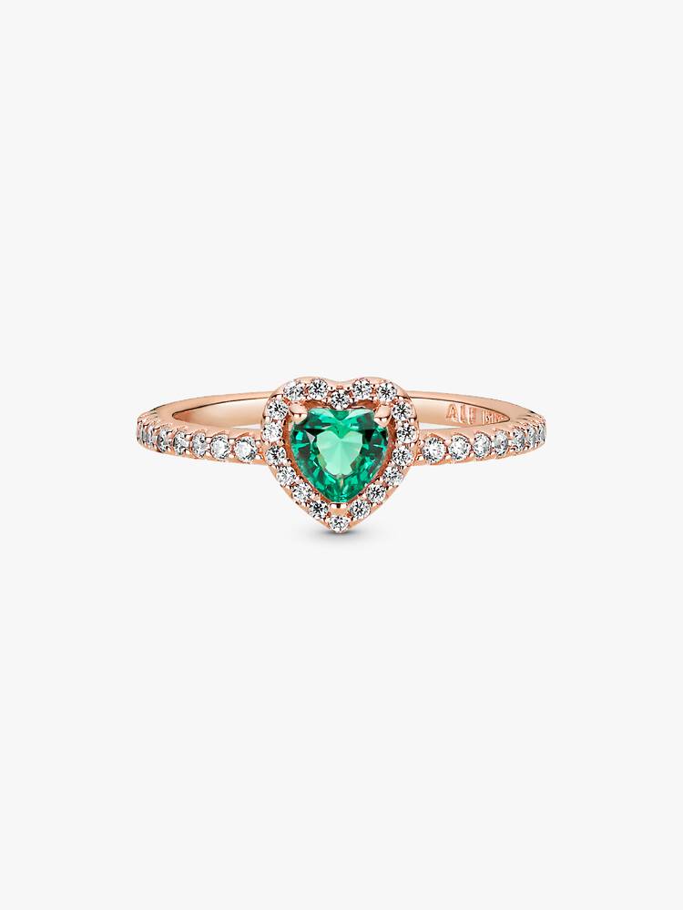 Anillo de corazón en relieve brillante