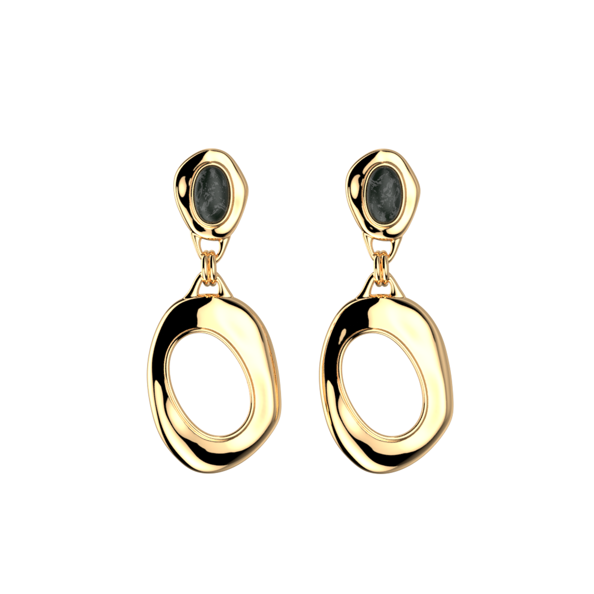 Boucles d'oreilles pendantes Miranda personnalisables dorées – Les Georgettes