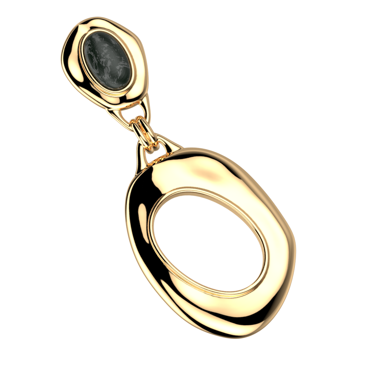 Boucles d'oreilles pendantes Miranda personnalisables dorées – Les Georgettes – vue 2