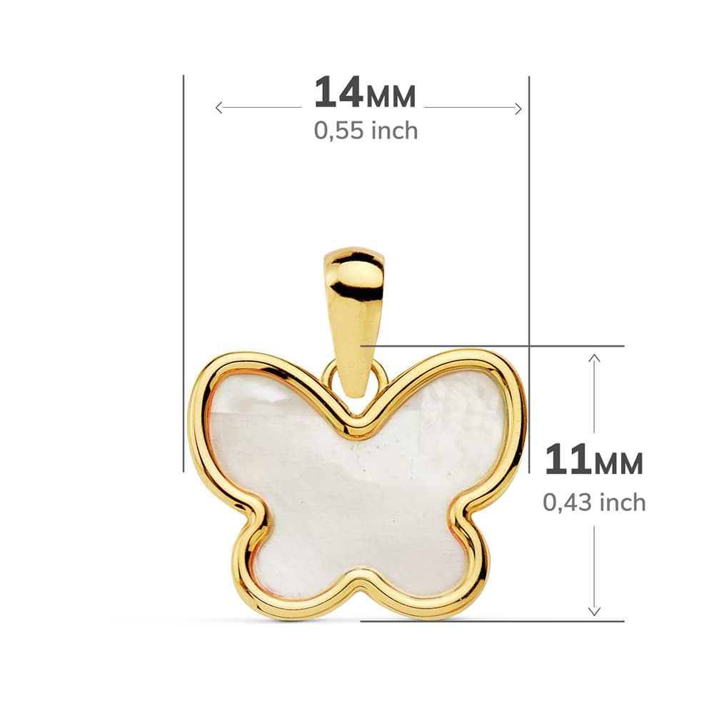 Pandantiv Aur Galben 18K Fluture Nacar 14X11 mm