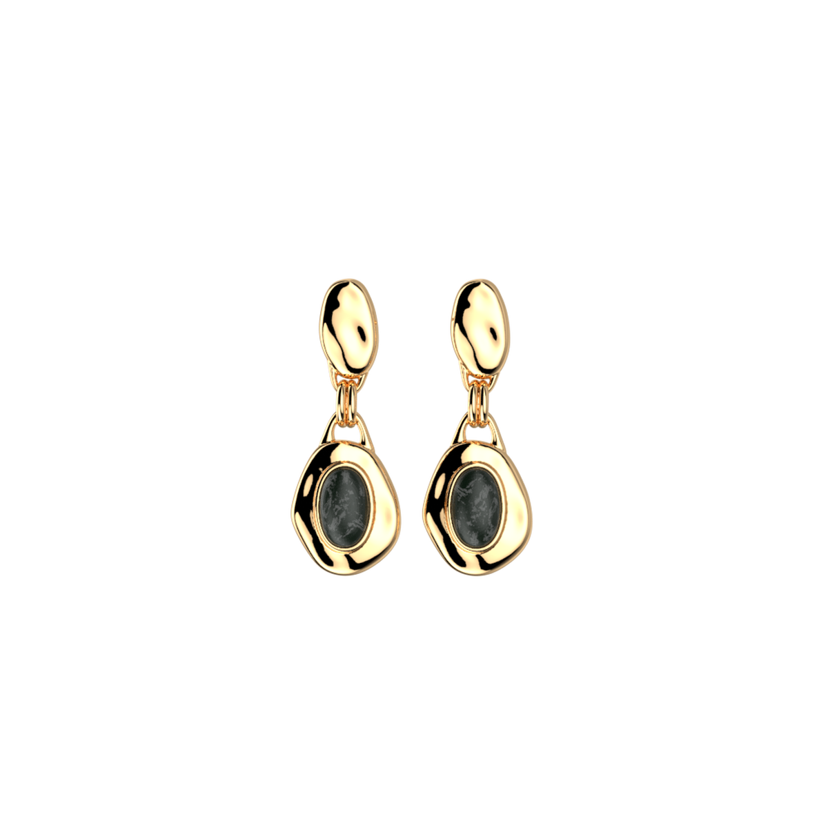 Boucles d'oreilles pendantes Miranda dorées – Les Georgettes – vue 2