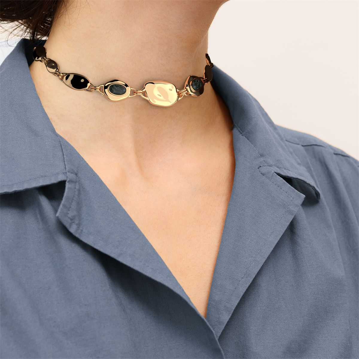 Collier court Miranda doré – Les Georgettes – vue 3