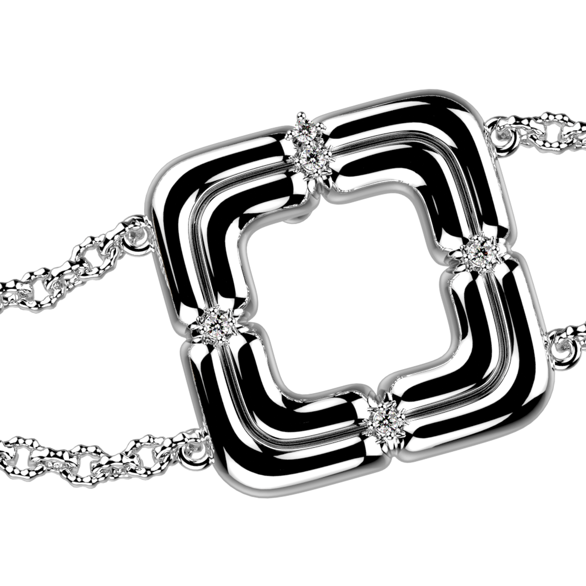 Bracelet chaîne Allure argenté – Les Georgettes – vue 2