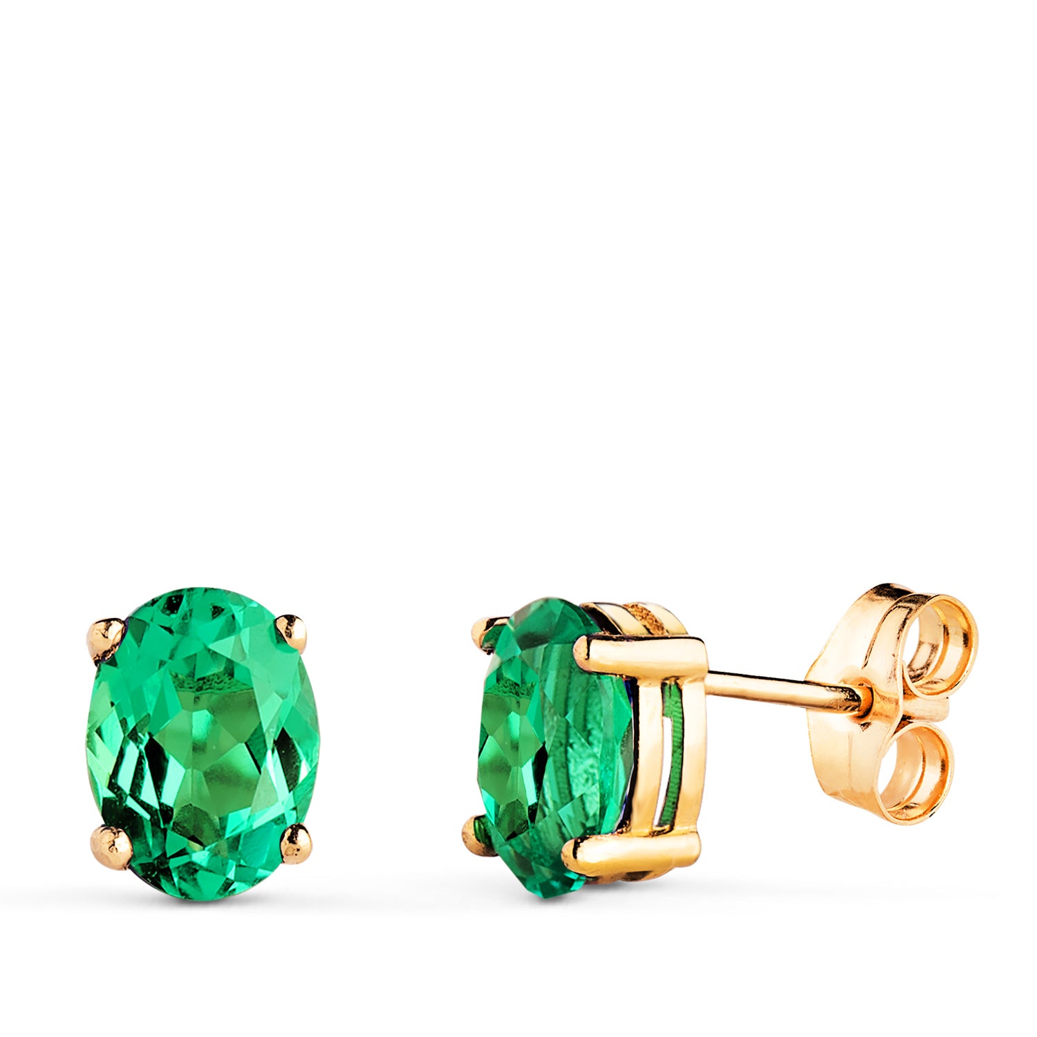 18K guld omkristalliserade smaragdörhängen 12X12MM 1,58 Ct