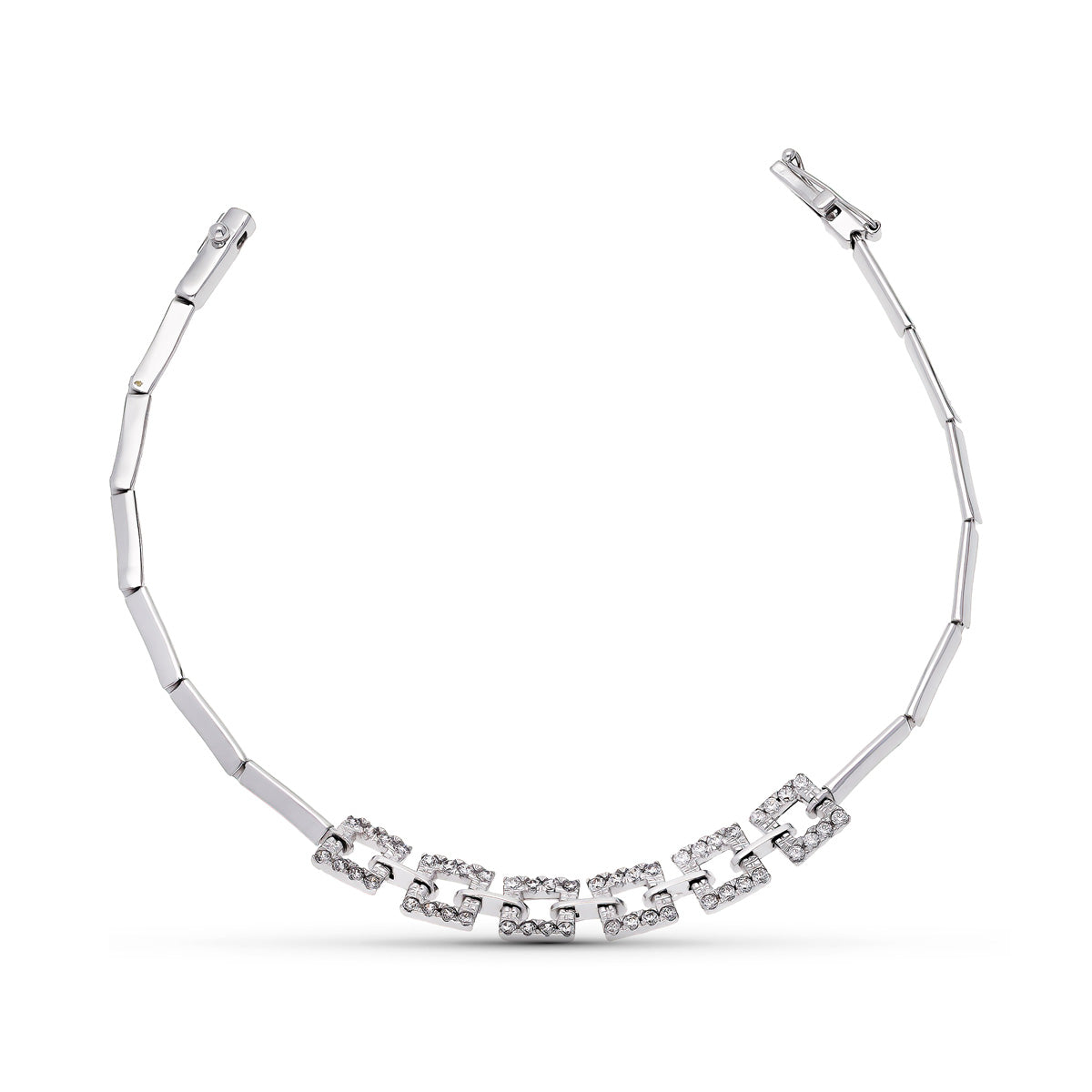 Pulsera Oro Blanco 18K Circonitas