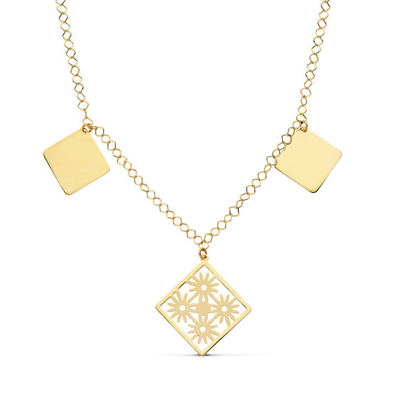 Collar Oro Amarillo 18K Diamantes 44CM