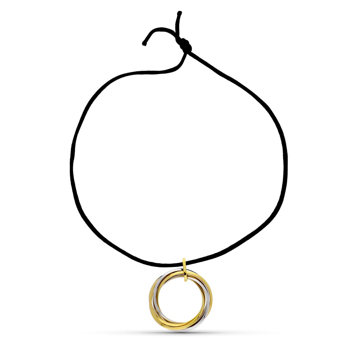 18K Pendentif Or Bicolore Créoles