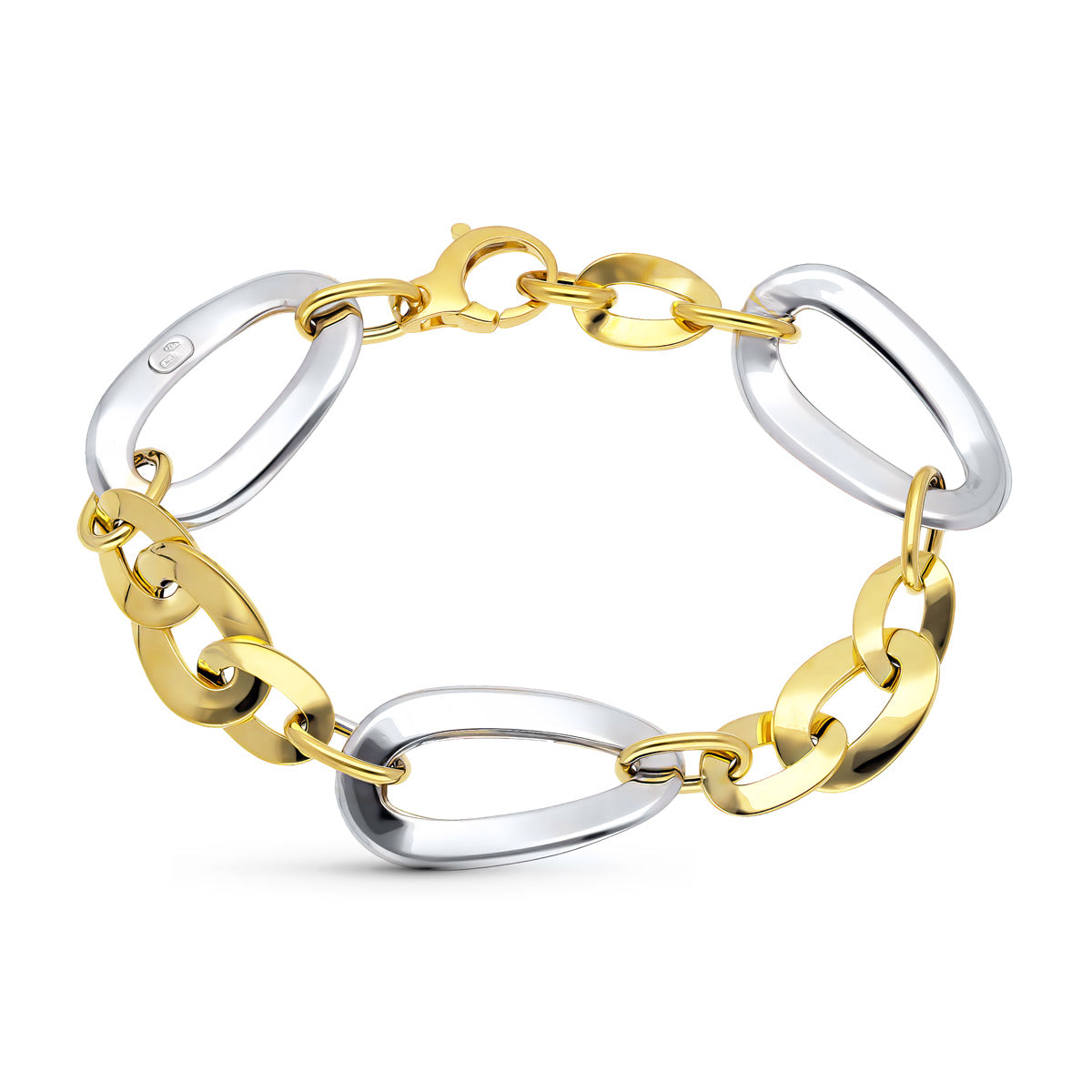18K ツートーン ゴールド リンク ブレスレット