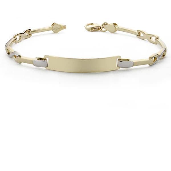18K ツートンカラー ゴールド カーブ チェーン 女性用 18 Cm