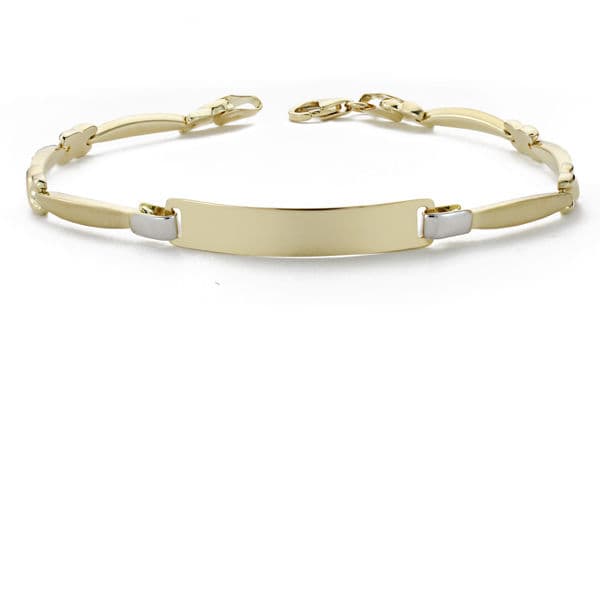 18K カーブチェーン 女性用 ツートンゴールド 18 cm