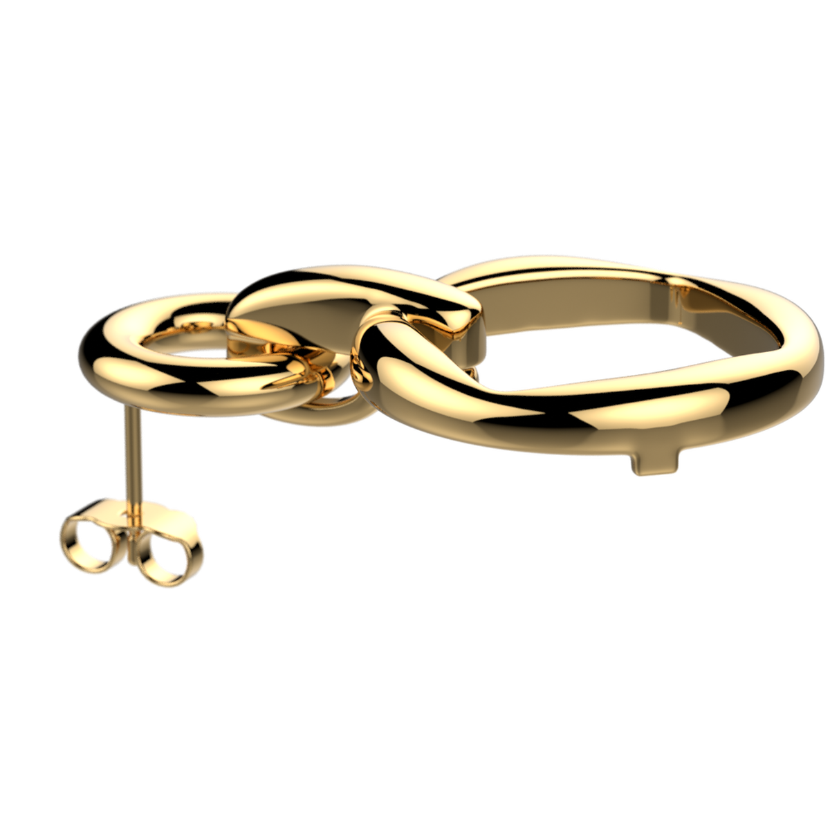 Boucles d'oreilles pendantes Runway dorées – Les Georgettes – vue 2