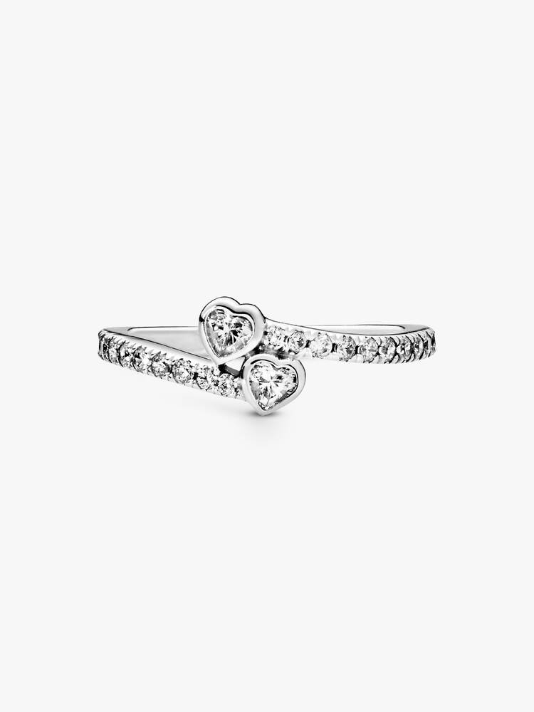 Bague Pandora - Deux Cœurs Scintillants | 191023CZ