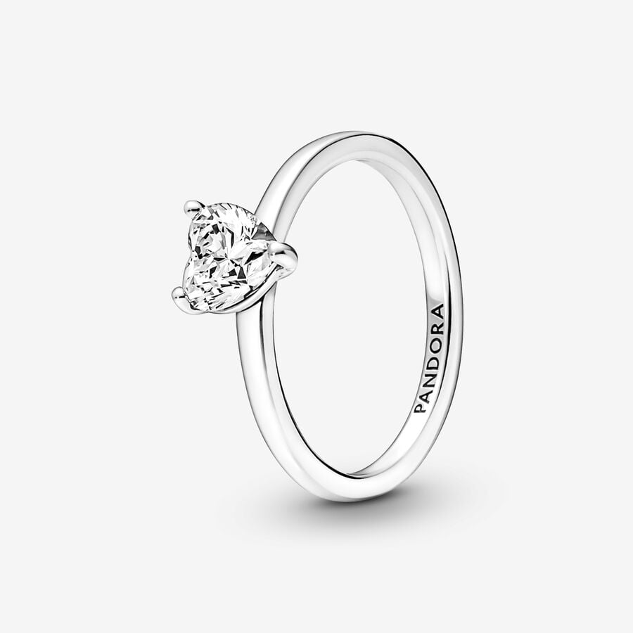 Scintillating heart - Silver - Pandora ring