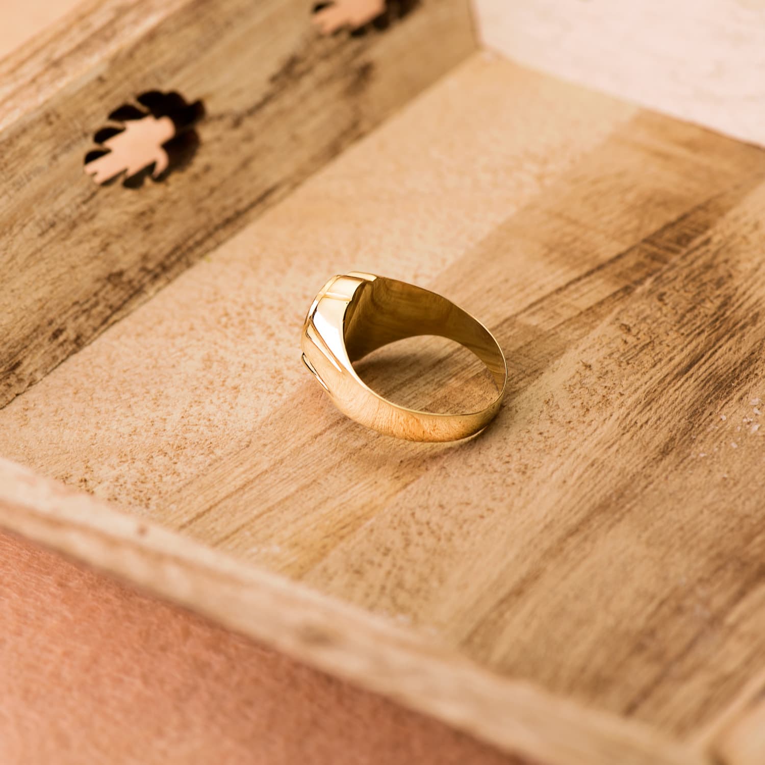18K gult guld diamant herrriddare