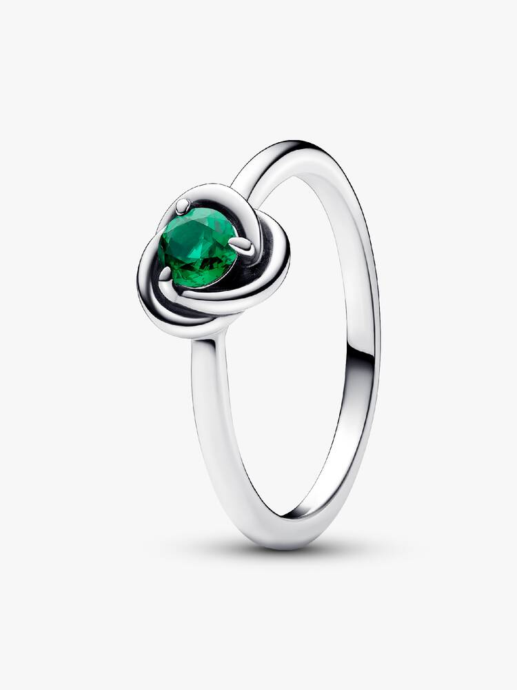 Bague Cercle Éternité Couleur de Naissance du Mois de Mai Argent
