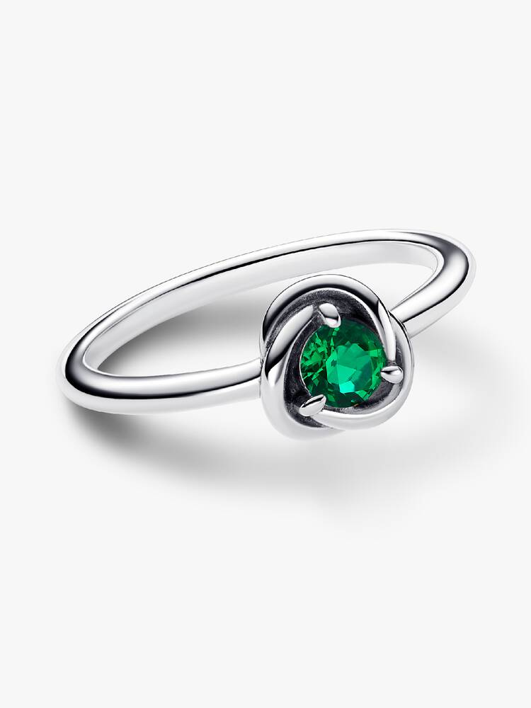 Bague Cercle Éternité Couleur de Naissance du Mois de Mai Argent – vue 3