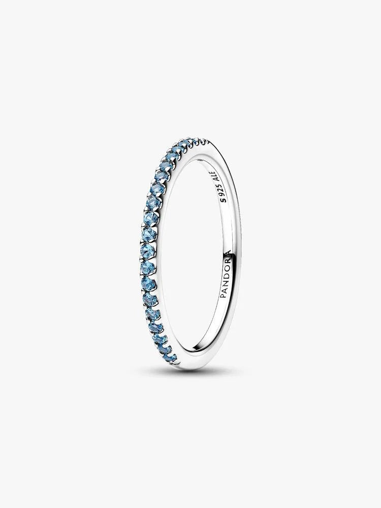 Bague Pandora - Anneau Demi-Éternité Aigue-Marine Scintillant | 192999C03
