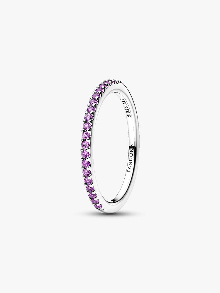 Bague Pandora - Anneau Demi-Éternité Violet Scintillant | 192999C04